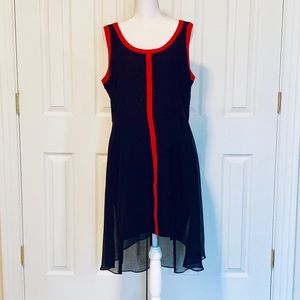 NWOT Hot Pink and Black Lace and Chiffon Dress